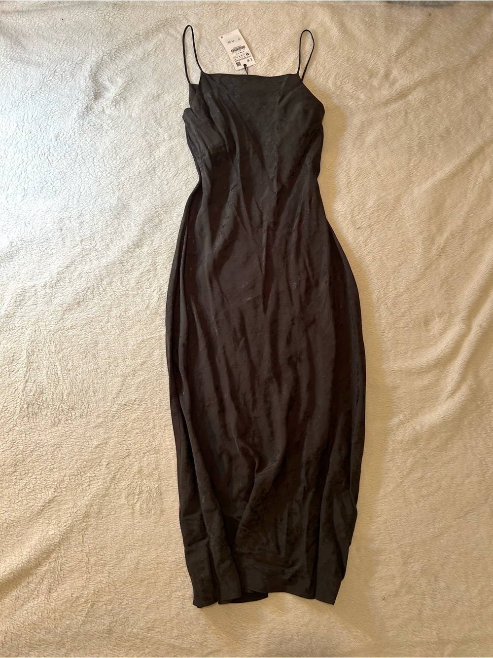 Zara Chocolate Brown Satin Slip Maxi Dress - Picture 4 of 6